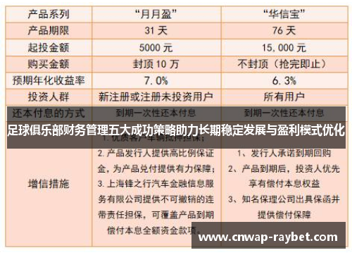 足球俱乐部财务管理五大成功策略助力长期稳定发展与盈利模式优化 足球俱乐部财务管理五大成功策略助力长期稳定发展与盈利模式优化